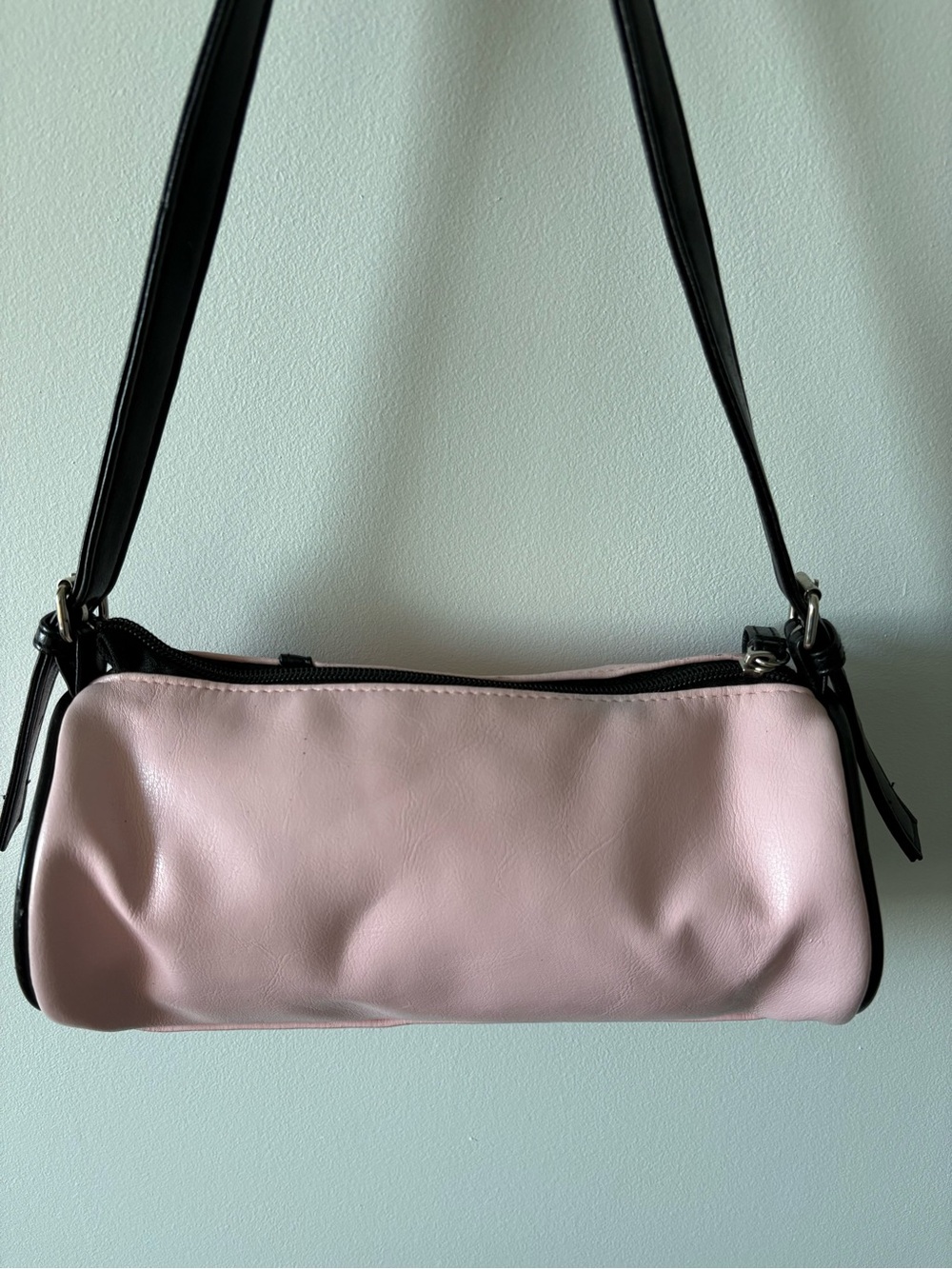 Point Zero Light Pink Shoulder Bag with Black Accents - Picture 6 of 7
